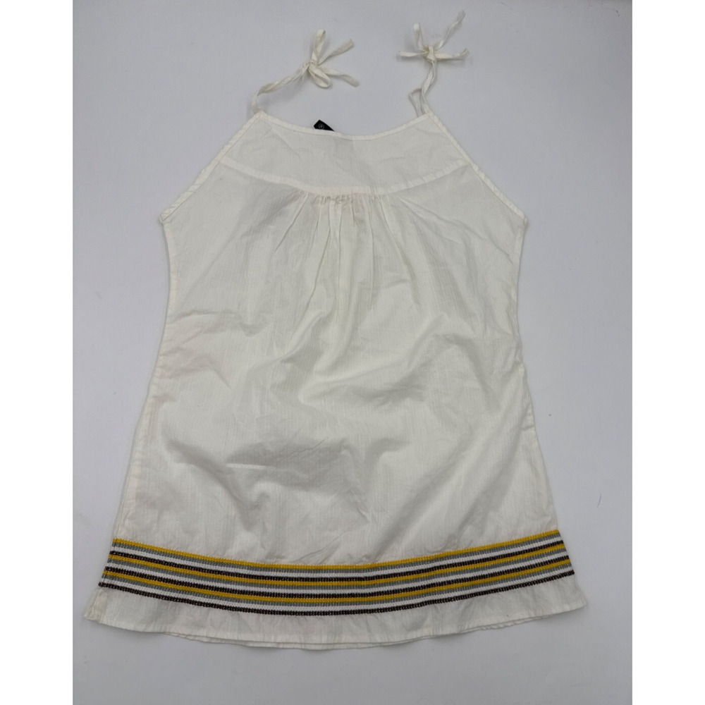 Pepe Jeans Womens Tank Top Alie White Embroidered Size XL Shoulder Ties Read - Picture 5 of 11